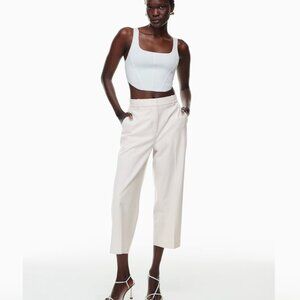 Aritzia Babaton Off-White Agency Cropped Pant - City Wool